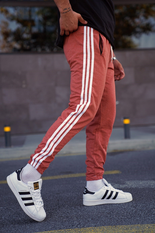 JOGGERErkek Yandan 3 Şeritli Kiremit Jogger