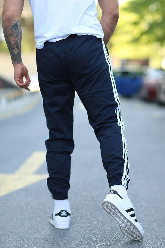 JOGGERErkek Yandan 3 Şeritli Lacivert Jogger
