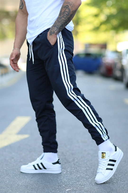 JOGGERErkek Yandan 3 Şeritli Lacivert Jogger