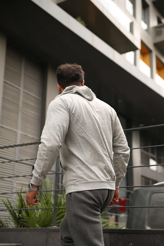 KAPŞONLU SWEATUnisex 2 İplik Gri Kapşonlu Sweatshirt 