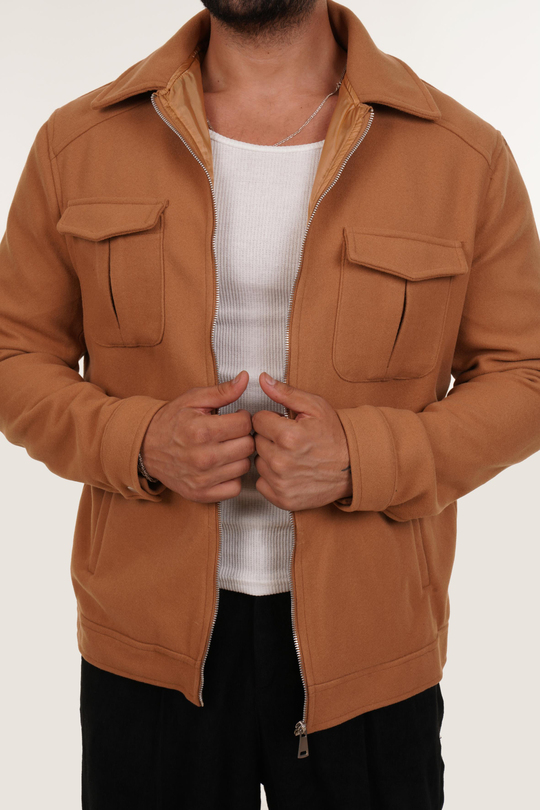 KAŞE KABANCamel Robalı Kaşe Ceket PNC 5048