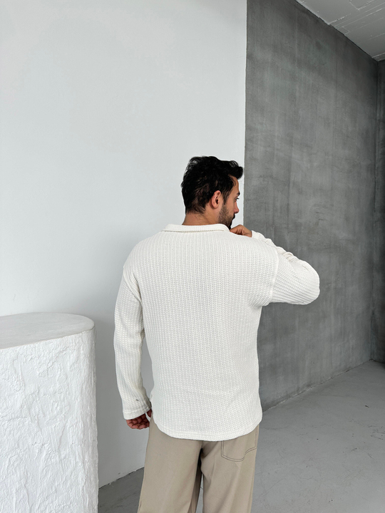 KAZAKEkru Patlı Polo Yaka Örme SNZ 8448