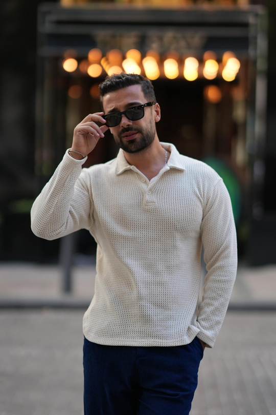 KAZAKEkru Polo Yaka Patlı Triko SNZ M8414