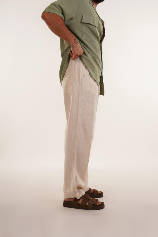 KETEN PANTOLONBej Stoper Paça Keten Pant. VMS 40636
