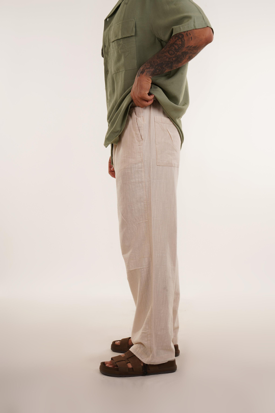 KETEN PANTOLONBej Stoper Paça Keten Pant. VMS 40636