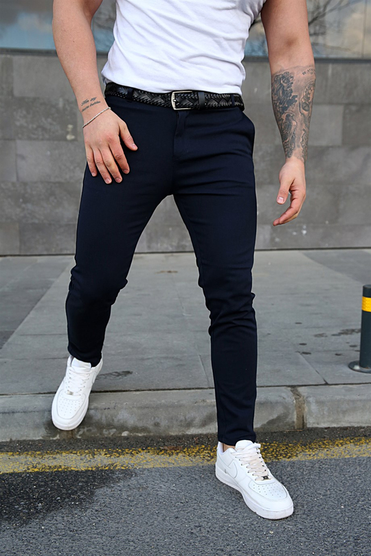 KETEN PANTOLONErkek Lacivert Keten Pantolon ZM