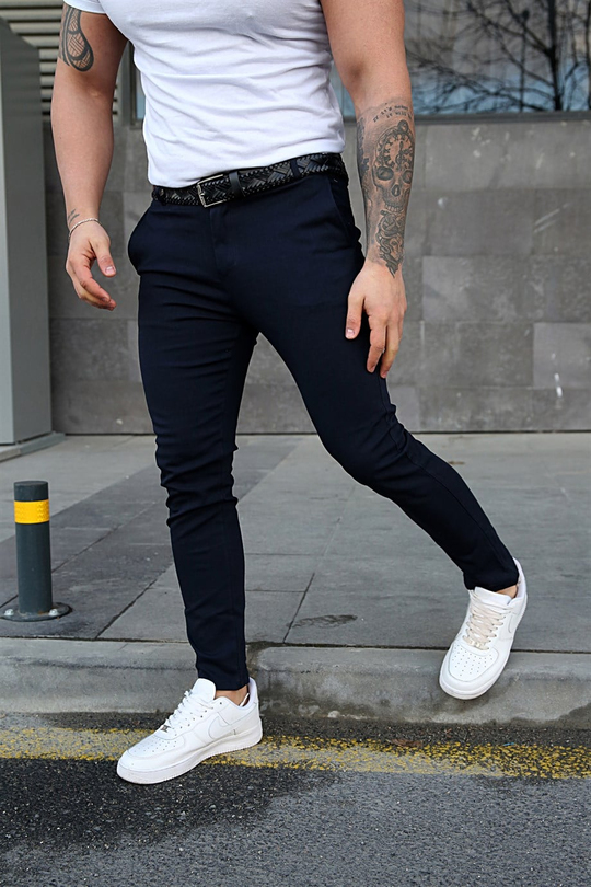 KETEN PANTOLONErkek Lacivert Keten Pantolon ZM