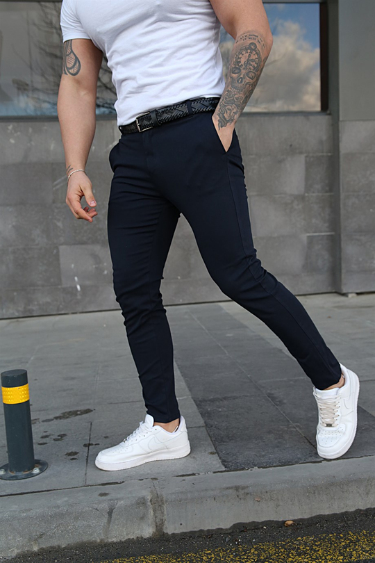 KETEN PANTOLONErkek Lacivert Keten Pantolon ZM