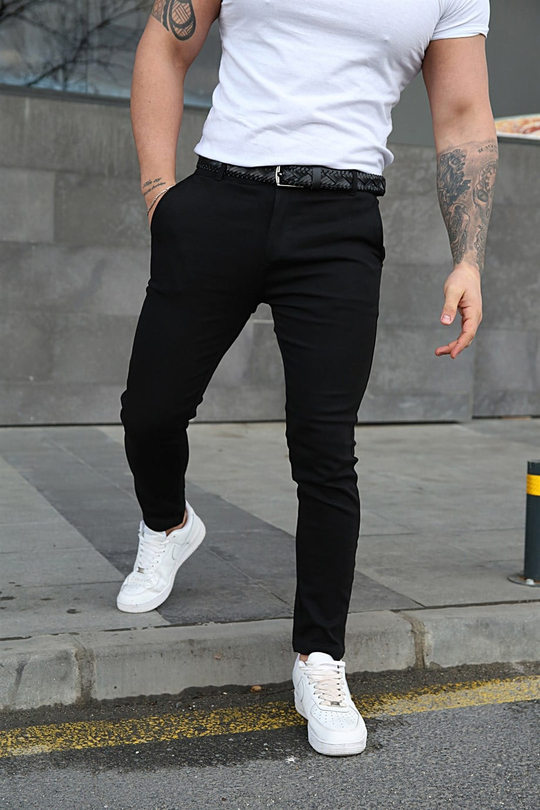 KETEN PANTOLONErkek Siyah Keten Pantolon ZM