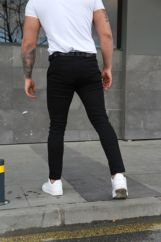 KETEN PANTOLONErkek Siyah Keten Pantolon ZM