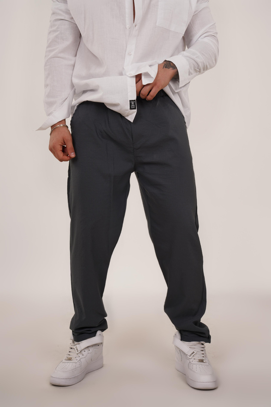 Füme Kristal Keten Pantolon TB