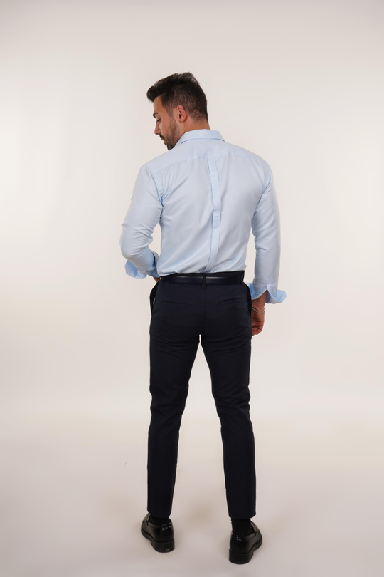 KOMBİNBebemavi Slim Fit Klasik Düz Gömlek, Lacivert Kumaş Pantolon Slim Fit PLT 011