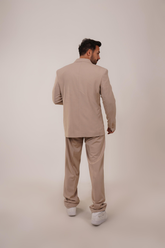 KOMBİNBej Kruvaze Oversize Takım Elbise VMS 30821