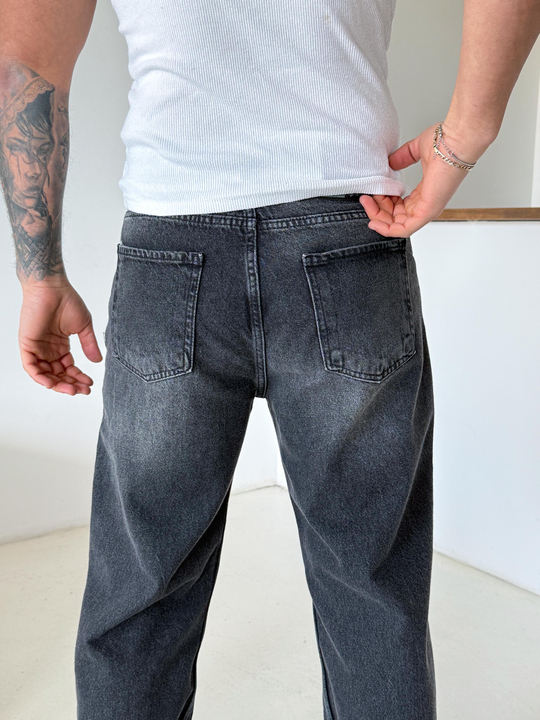 KOT PANTOLONAntrasit Taşlı Baggy Kot Pantalon 645 DP