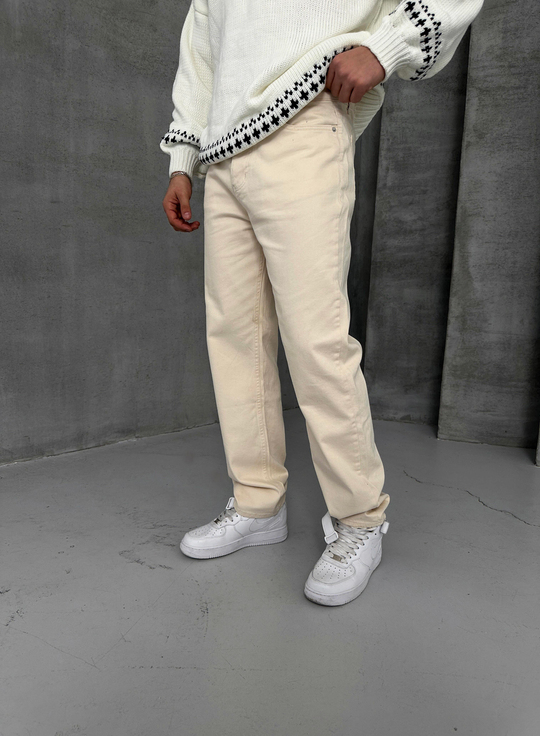 KOT PANTOLONBej Baggy Kot Pantolon KRL