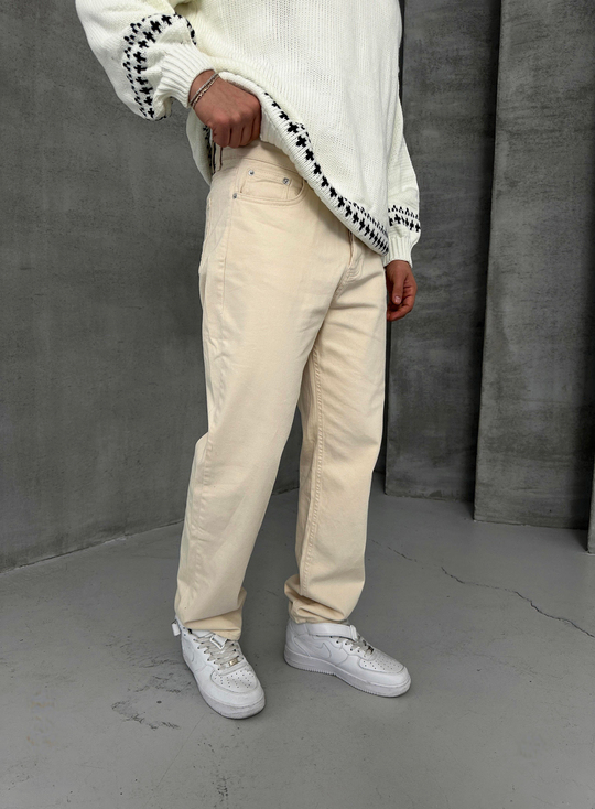 KOT PANTOLONBej Baggy Kot Pantolon KRL