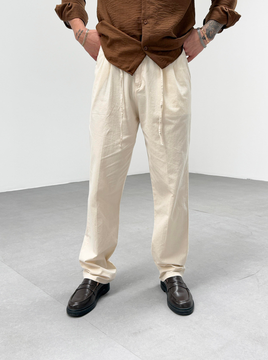 KOT PANTOLONBej Bel İpli Baggy Pantalon SNZ M4595
