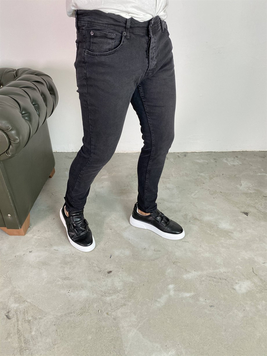 KOT PANTOLONErkek Antrasit Düz Slim Fit Kot Pantolon