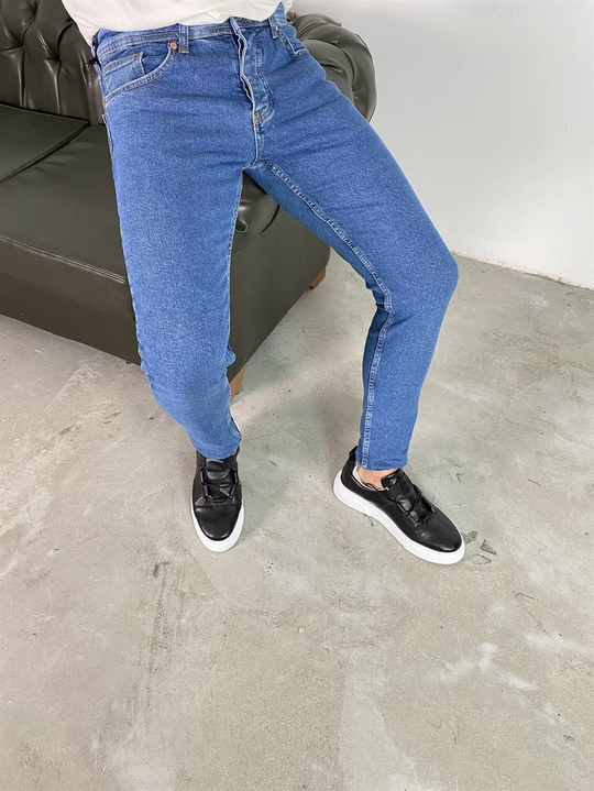 KOT PANTOLONErkek Soft Mavi Düz Slim Fit Kot Pantolon