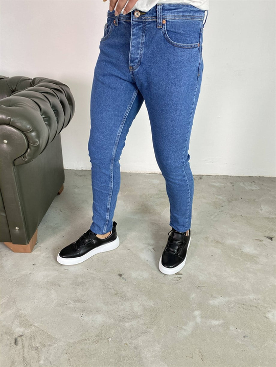 KOT PANTOLONErkek Soft Mavi Düz Slim Fit Kot Pantolon