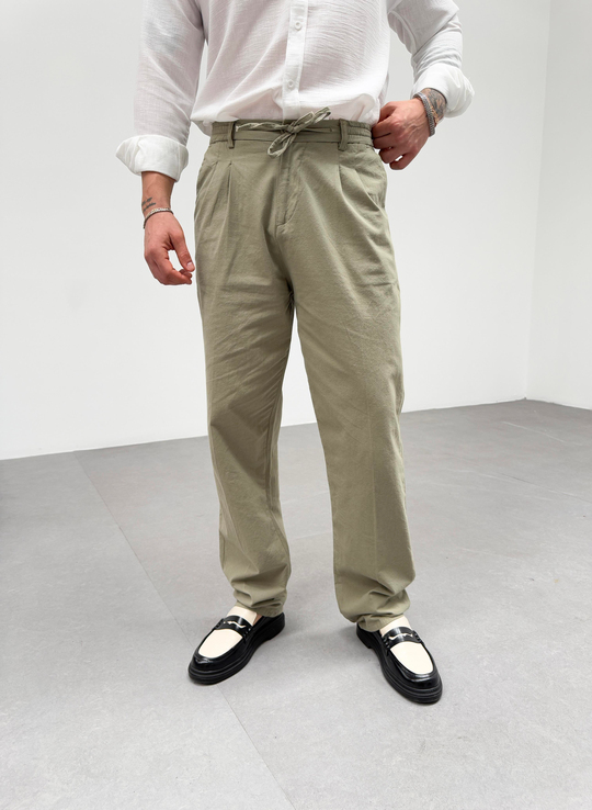 KOT PANTOLONHaki Bel İpli Baggy Pantalon SNZ M4595