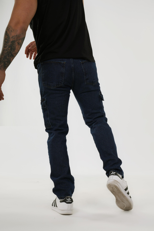KOT PANTOLONKoyu Lacivert Kargo Cep Baggy Kot Pantolon PSP 5015