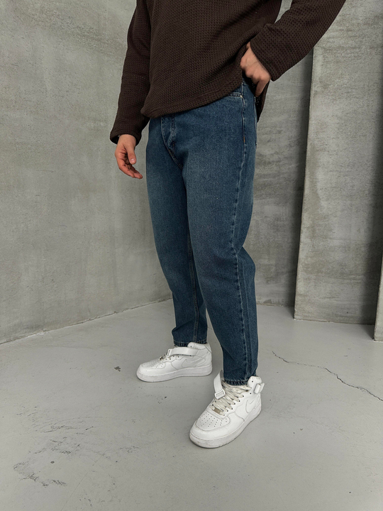 KOT PANTOLONKOYU MAVİ Taşlı Boyfriend Kot Pantolon KRL