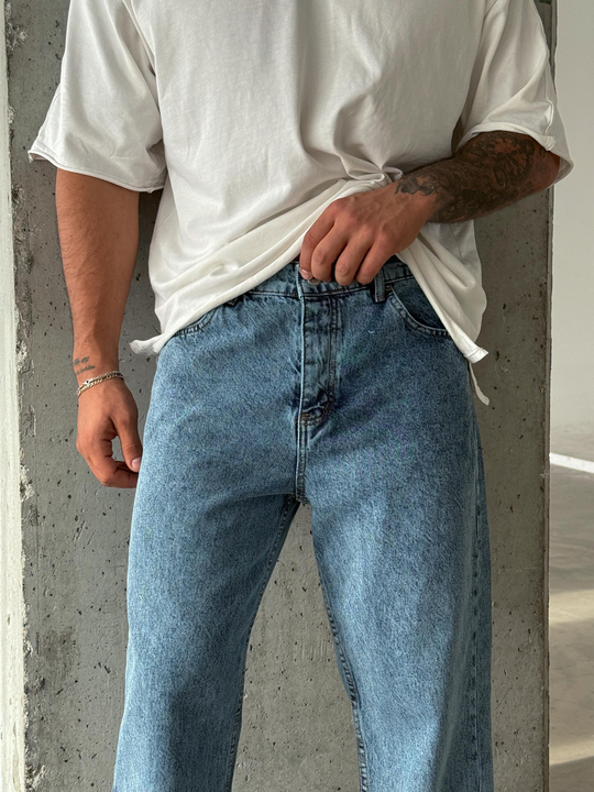 KOT PANTOLONMavi Düz Baggy Kot Pantolon DM