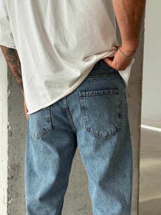 KOT PANTOLONMavi Düz Baggy Kot Pantolon DM