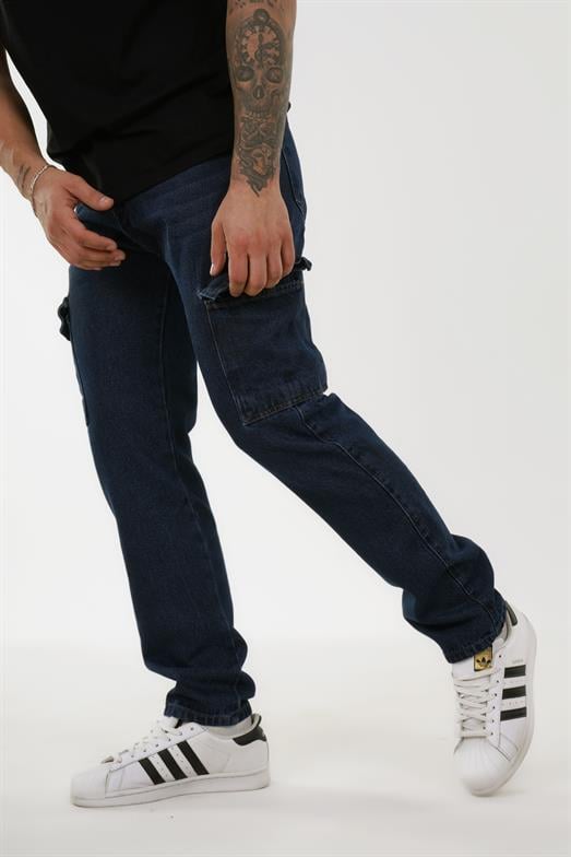 KOT PANTOLONStandart Koyu Lacivert Kargo Cep Baggy Kot Pantolon PSP 5015 2024