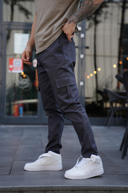 KUMAŞ PANTOLONFüme Gabardin Baggy Kargo Cep Pantolon PLT 013