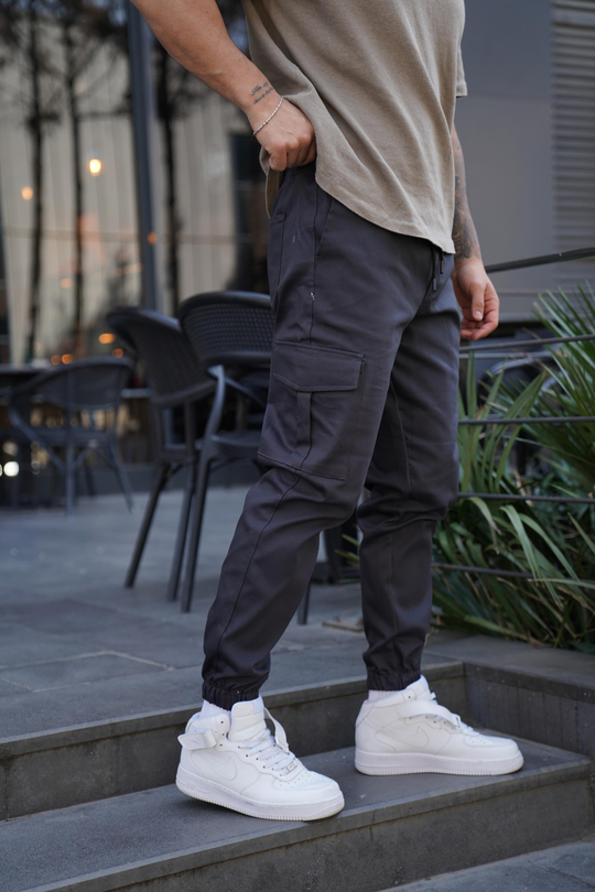 KUMAŞ PANTOLONFüme Gabardin Kargo Cep Kelepçe Paça PLT 014