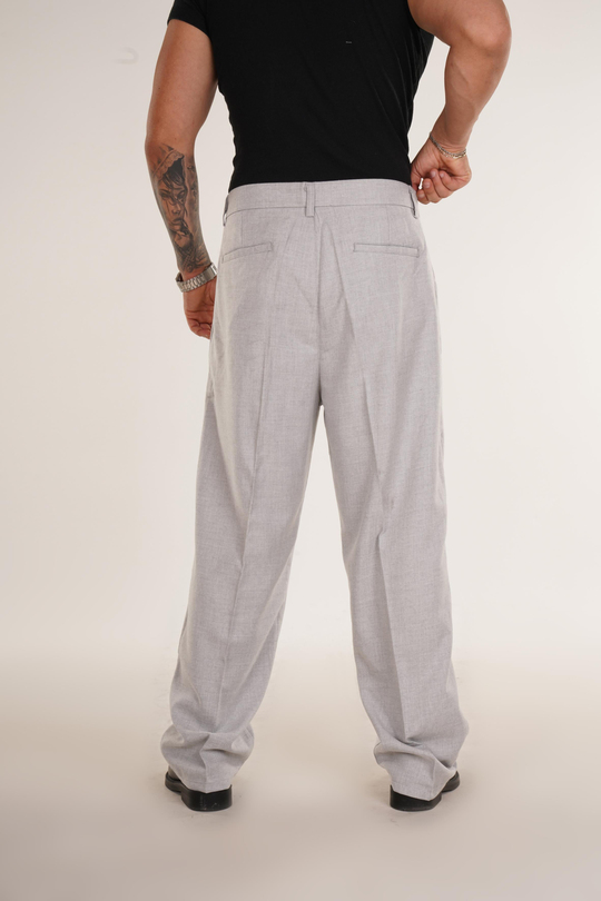 KUMAŞ PANTOLONGri Bel Düğmeli Regular Fit Kumaş Pantolon 8418