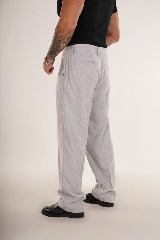 KUMAŞ PANTOLONGri Bel Düğmeli Regular Fit Kumaş Pantolon 8418