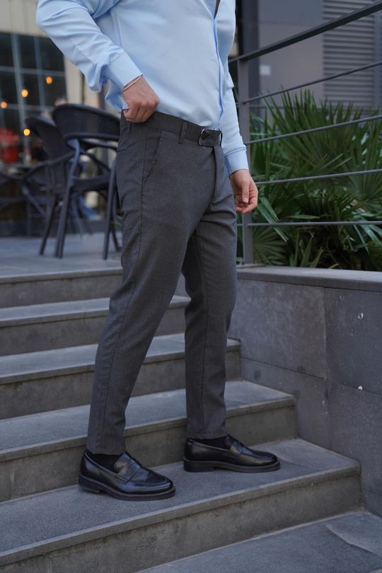 KUMAŞ PANTOLONGri Kumaş Pantolon Slim Fit PLT 011