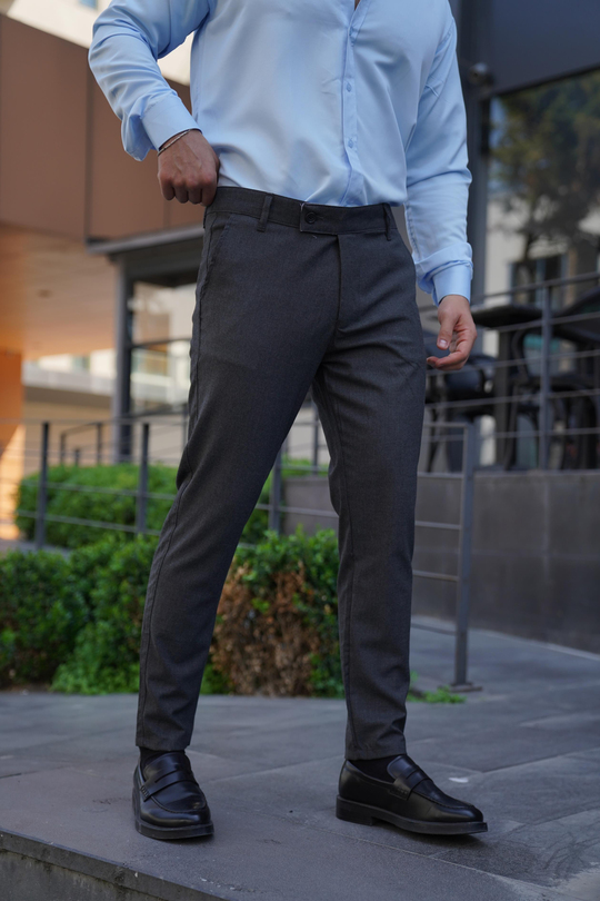KUMAŞ PANTOLONGri Kumaş Pantolon Slim Fit PLT 011