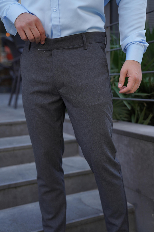 KUMAŞ PANTOLONGri Kumaş Pantolon Slim Fit PLT 011