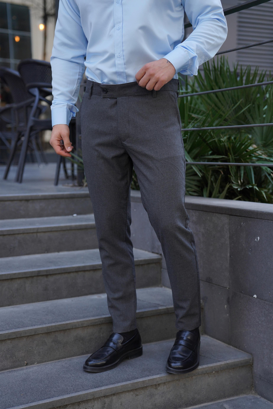 KUMAŞ PANTOLONGri Kumaş Pantolon Slim Fit PLT 011
