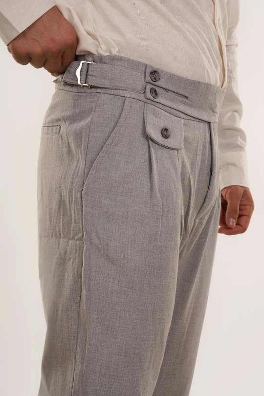 KUMAŞ PANTOLONGri Tokalı Duble Paça Kumaş Pantolon W11 5035