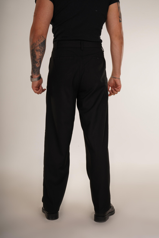 KUMAŞ PANTOLONSiyah Bel Düğmeli Regular Fit Kumaş Pantolon 8418