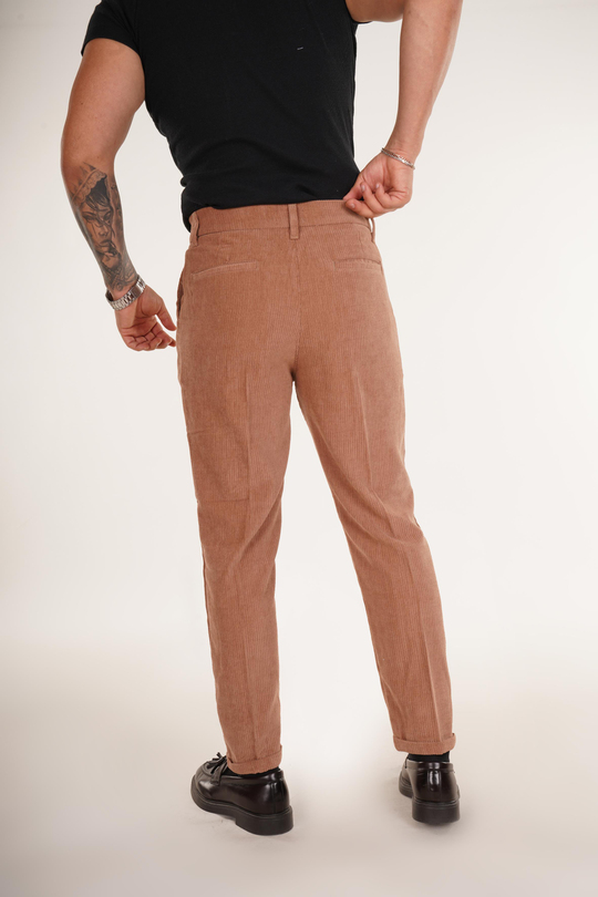 KUMAŞ PANTOLONTaba Düz Duble Paça Kadife Pantolon 8391