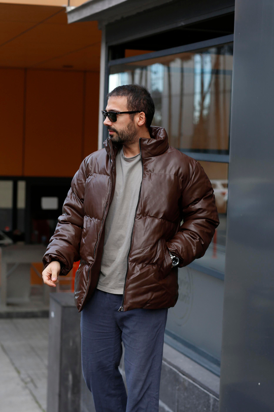 MONT & CEKETKahve Boyunlu Ekstra Dolumlu Kalın Deri MontVMS