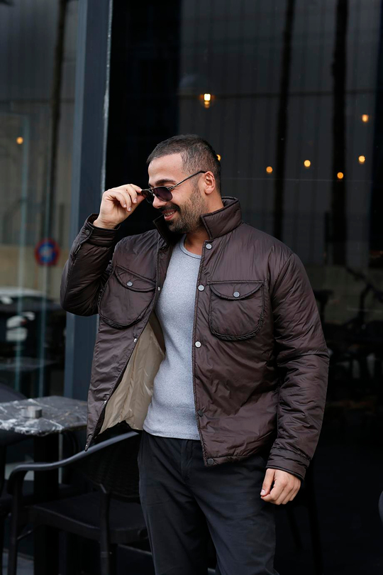 MONT & CEKETKahve Ön Göğüs Cepli Basic A Kalite Mont SNZ