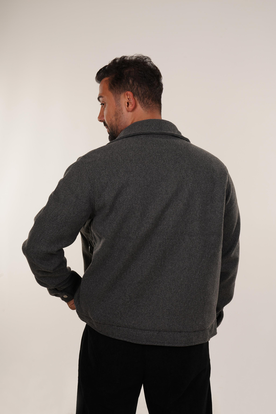 MONTFüme Mervur Dikişli Kaşe Mont PNC 5072
