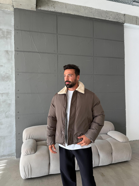 MONTHaki Yaka Kürklü Şişme Mont SNZ M6324