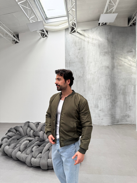 MONTHaki YAKA RİBANALI BOMBER CEKET
