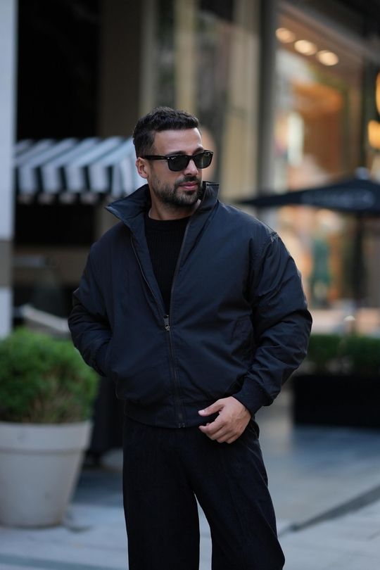 MONTSiyah Rahat Bomber Ceket SNZ M6311
