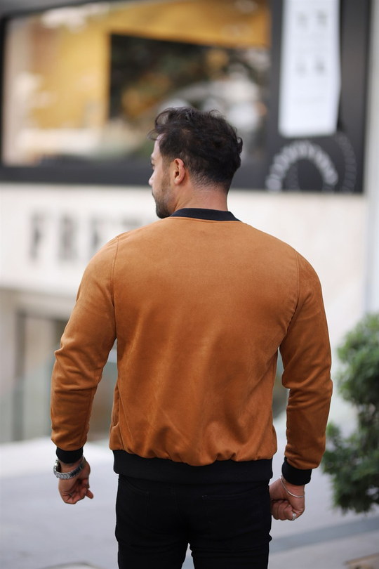 NUBUK CEKETErkek Taba Düz Ribanalı Mont  