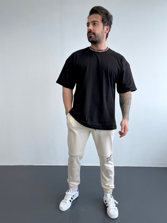 OVERSİZE TSHİRTLERSiyah Boğaz To Sleep Baskılı Sırt Music Baskılı Oversize T-SHİRT BLTZ