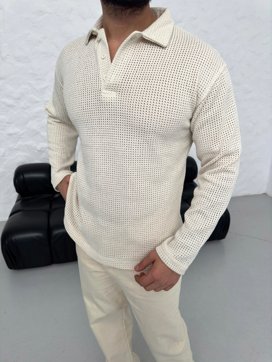 POLO YAKAEkru Polo Yaka Patlı Triko SNZ M8414